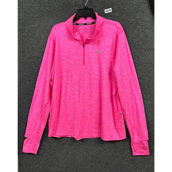 Nike Running Top Womens 1X Pink 1/4 Zip Mock Neck Long Sleeve CZ2849-639 Active - Picture 1 of 7